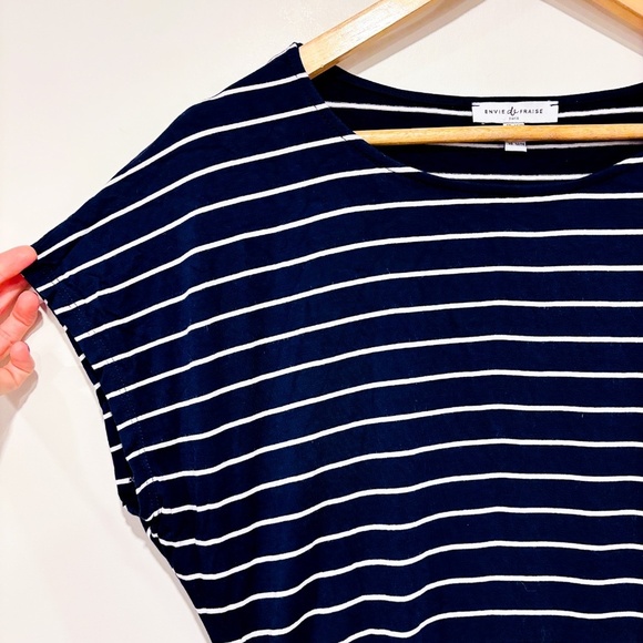 🌼NWOT🌼 ENVIE DE FRAISE – Navy striped maternity top with red drawstrings * - Picture 3 of 7